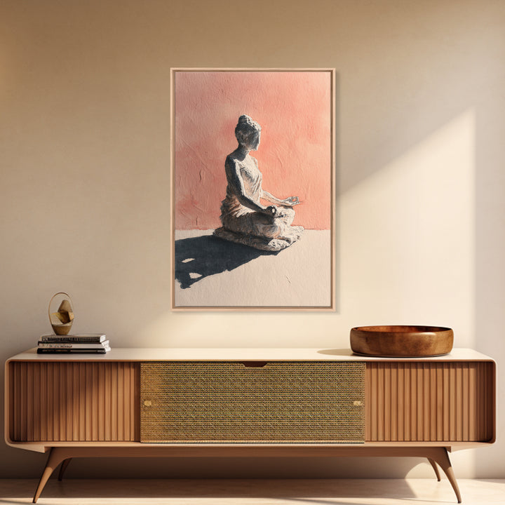 Seated Meditation Figure Framed Canvas Print, Yoga Studio Art, Wall Art Print, Yoga Studio Decor, Fine Art, Balance, Yoga Gift, YSA-2x3-33
