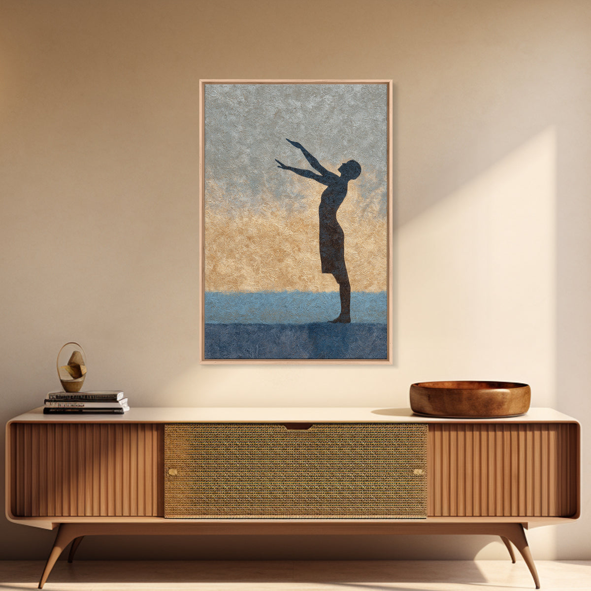 Sun Salutation Silhouette Sequence Without Text Canvas Print, Yoga Studio Art, Living Room Decor, Yoga Studio Decor, Balance, YSA-2x3-88