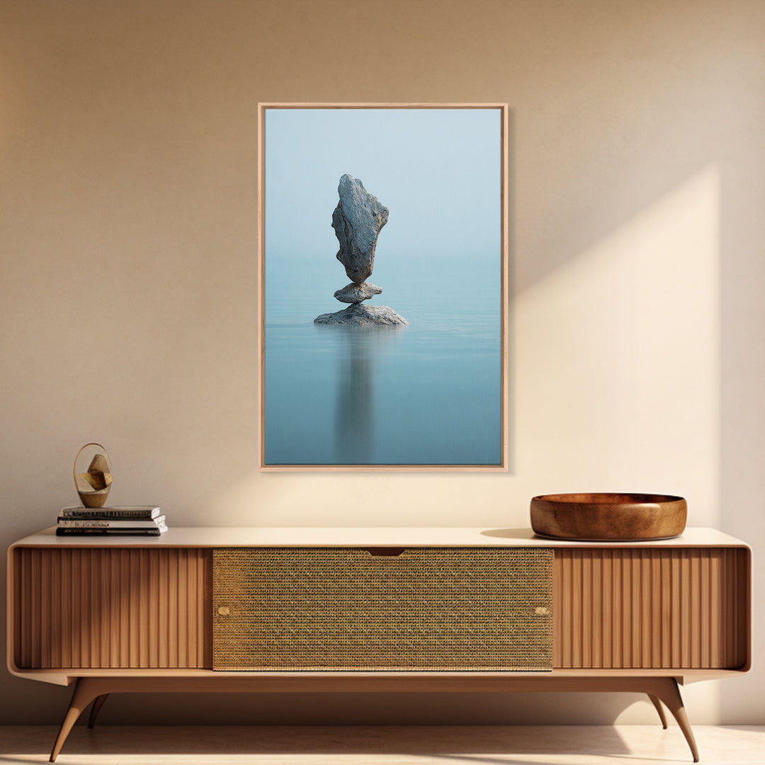 Ocean Horizon with Meditative Stillness Canvas Print, Yoga Studio Art, Living Room Wall Art, Yoga Studio Decor, Balance, YSA-2x3-96