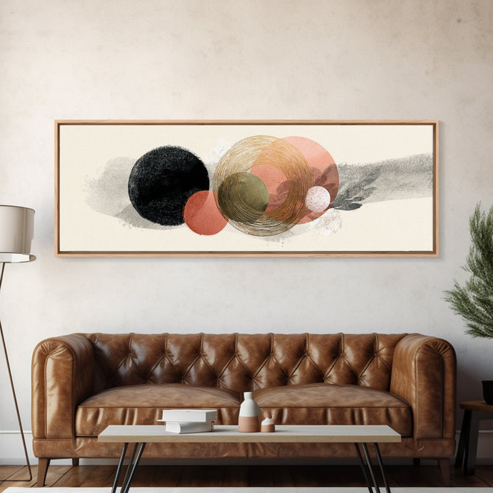 Minimal Zen Circle Brushstroke Canvas Print, Yoga Studio Art, Luxury Decor, Yoga Studio Decor, Balance, Living Room Decor, YSA-3x1-35