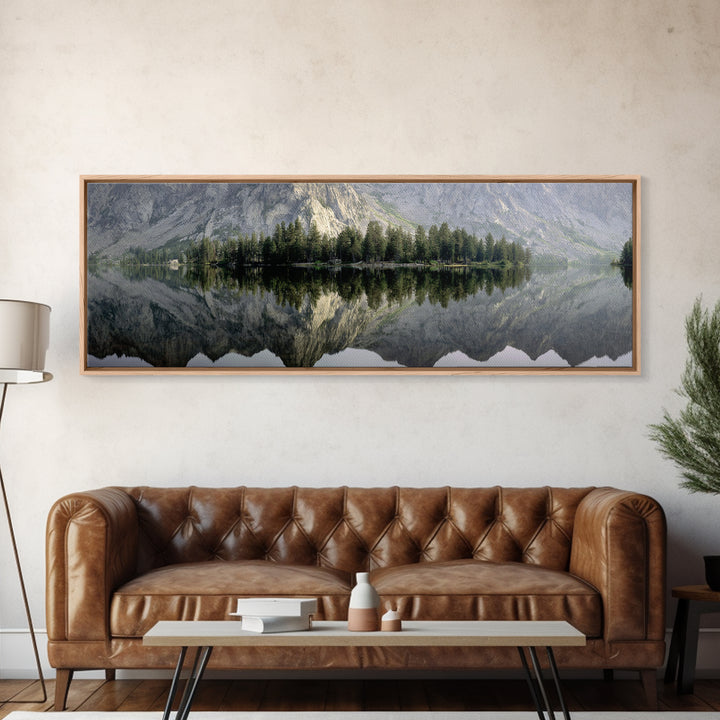 Sunrise Mountain Lake Reflection Canvas Print, Yoga Studio Art, Gym Art, Yoga Studio Decor, Fine Art, Balance, Minimalist Decor, YSA-3x1-36
