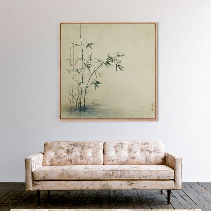 Bamboo Stalks in Sparse Ink Wash Canvas Print, Zen Art, Neutral Decor, Living Room Decor, Fine Art, Zen, Wall Decor, Art Print, ZEN-1x1-26