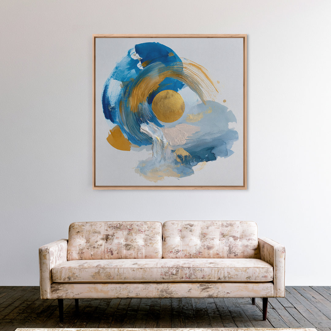 Single Black Ens Circle on Warm Paper Canvas Print, Zen Art, Art, Living Room Decor, Zen, Garden Art, Japanese Wall Art, ZEN-1x1-49