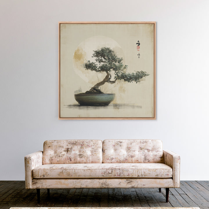 Bonsai Tree in Simple Ceramic Pot Canvas Print, Zen Art, Beach Decor, Living Room Decor, Fine Art, Zen, Modern Decor, ZEN-1x1-60
