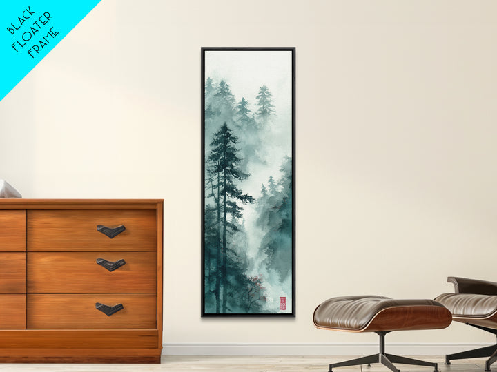 Calm Face with Closed Eyes and Simple Framed Canvas Print, Zen Art, Statement Artwork, Living Room Decor, Fine Art, Zen, ZEN-1x3-34