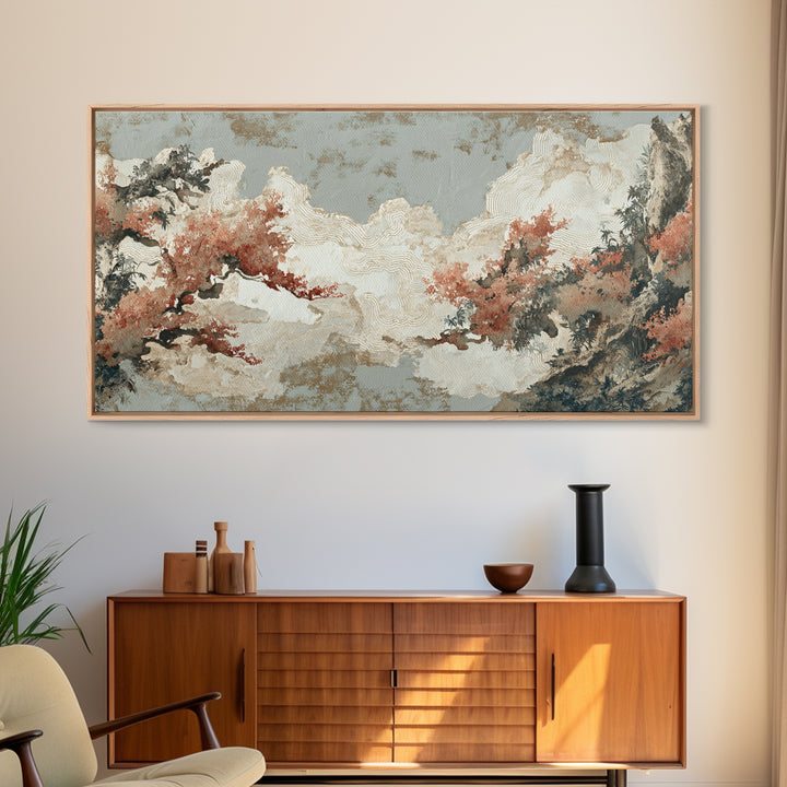Raked Sand Garden Pattern from Above Canvas Print, Zen Art, Art, Living Room Decor, Zen, Garden Art, Japanese Wall Art, ZEN-2x1-2