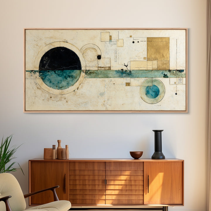 Abstract Balance of Circle Square and Line Canvas Print, Zen Art, Minimalist Wall Art, Living Room Decor, Abstract Art, Zen, ZEN-2x1-63