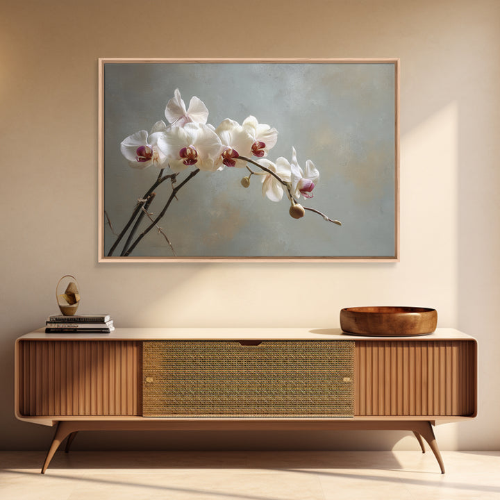 Single Orchid Stem Framed Canvas Print, Zen Art, Wall Art, Living Room Decor, Fine Art, Zen, Boho Wall Art, Garden Art, ZEN-3x2-27