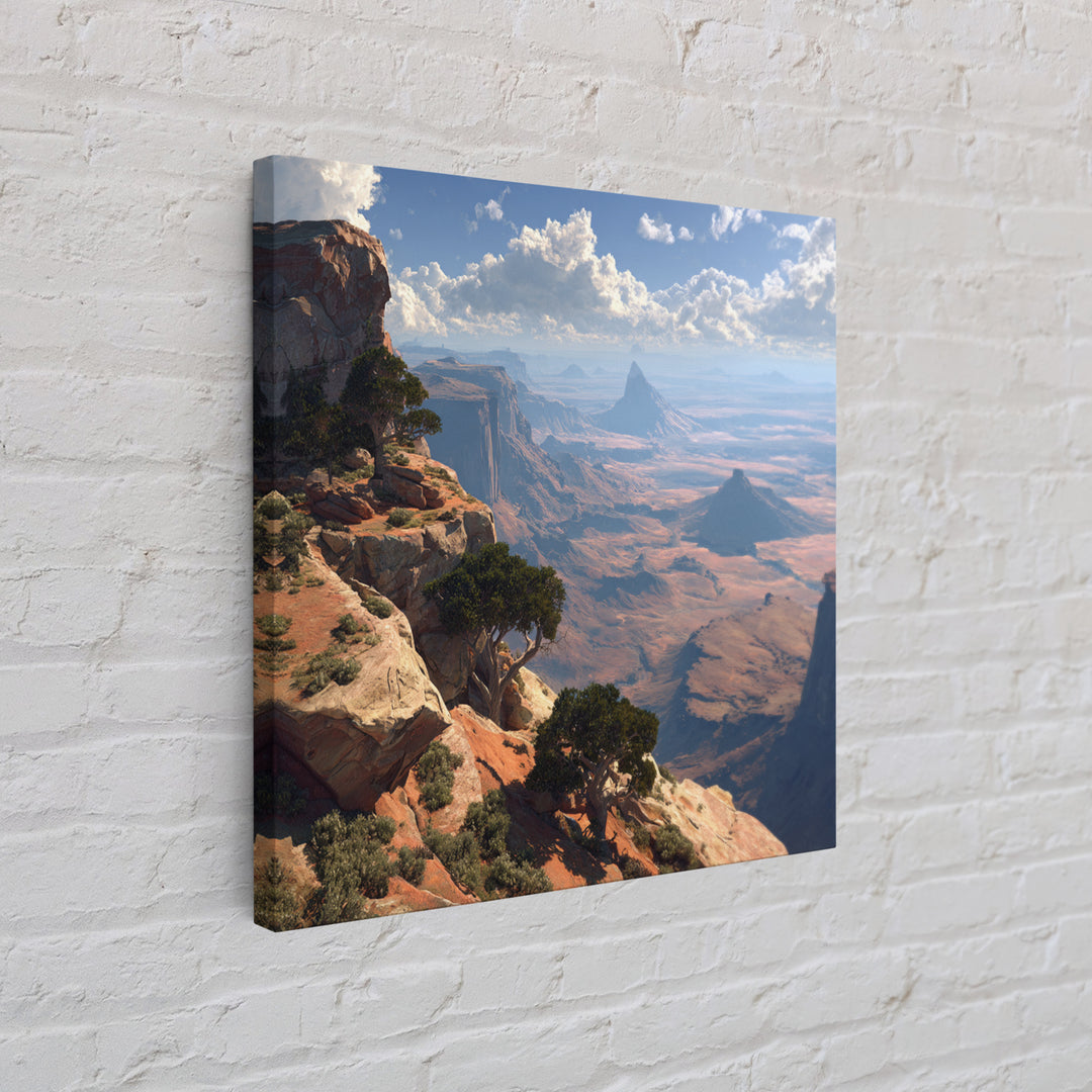 Sweeping Desert Canyon Vista Wall Art, Majestic Western Landscape Canvas Print For Living Room And Cabin Decor