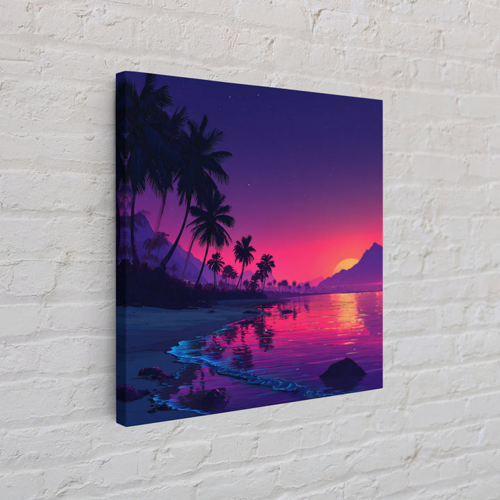 Vibrant Tropical Sunset Beach Wall Art, Colorful Coastal Ocean Print, Summer Home Decor, Modern Coastal Wall Art Print