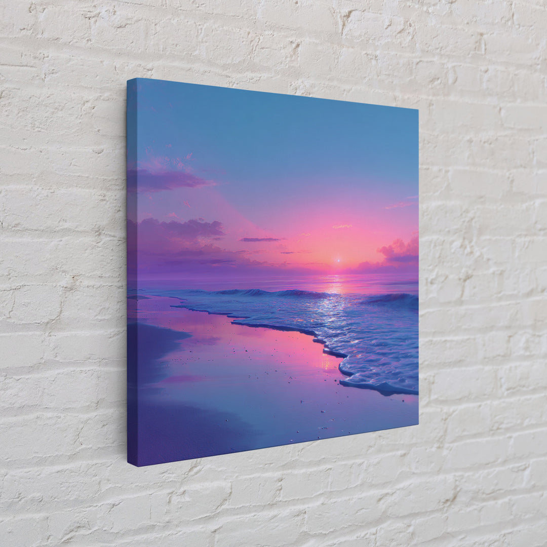 Pastel Pink And Blue Ocean Sunset Beach Landscape Wall Art Coastal Decor Calming Seascape Print For Bedroom Or Living Room