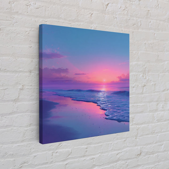 Pastel Pink And Blue Ocean Sunset Beach Landscape Wall Art Coastal Decor Calming Seascape Print For Bedroom Or Living Room