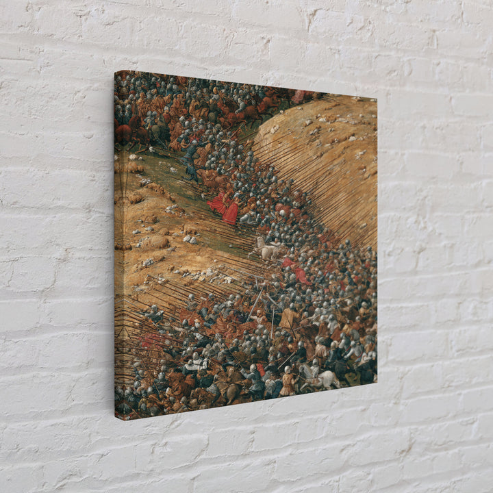Medieval Battle With Cavalry And Spears Wall Art, Historical Warfare Painting, Large Canvas Print, Classic European Decor