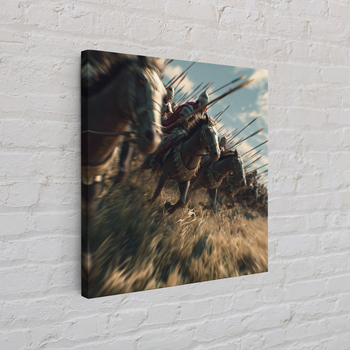 Ancient Cavalry Charge Wall Art, Horse Battle Canvas Print, Roman History Decor, Equestrian Art, Masculine Decor Gift For Him