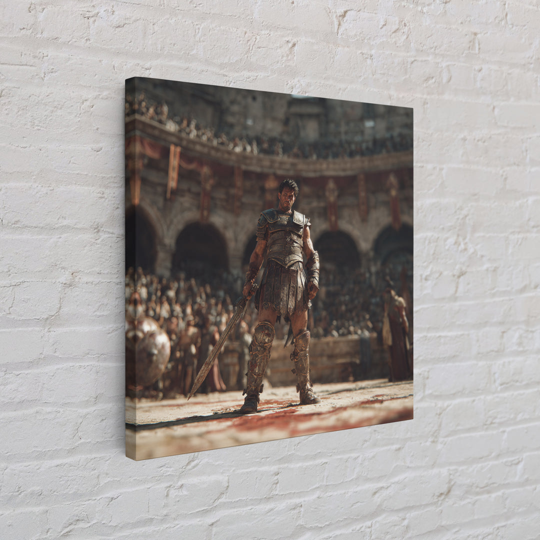 Bloodied Gladiator In Roman Arena Canvas Print, Ancient Warrior Wall Art, Classical History Decor, Gift For Him, Man Cave Decor