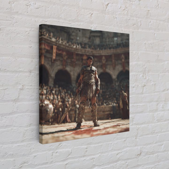 Bloodied Gladiator In Roman Arena Canvas Print, Ancient Warrior Wall Art, Classical History Decor, Gift For Him, Man Cave Decor