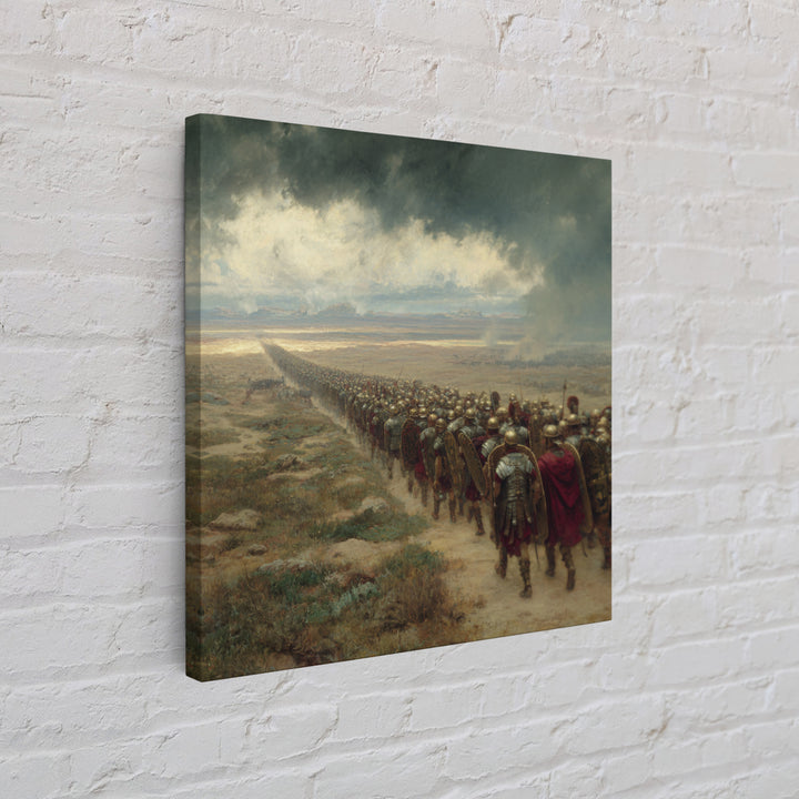 Roman Legion Marching Across Desert Wall Art, Ancient Military Painting Print, Historical Landscape Art, Living Room Office Decor