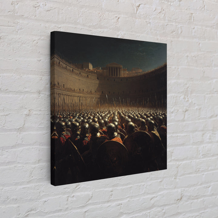 Ancient Army In Colosseum Wall Art, Roman Legion Oil Painting, Historical Battle Scene, Dark Academia Decor, Gift For Him