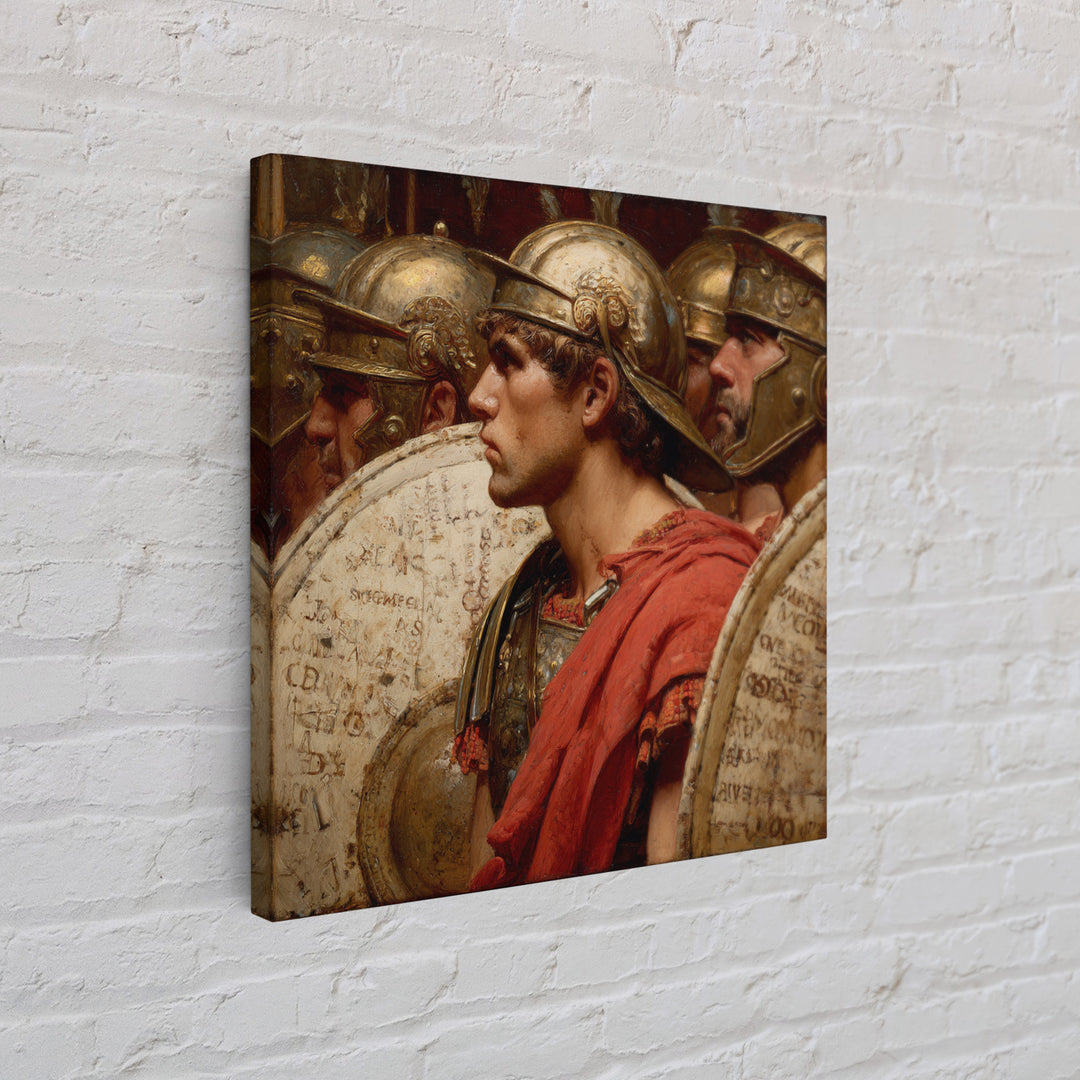 Roman Legion Soldiers With Shields Framed Canvas Print, Classical Warrior Portrait, Ancient Rome Wall Art, History Gift For Him