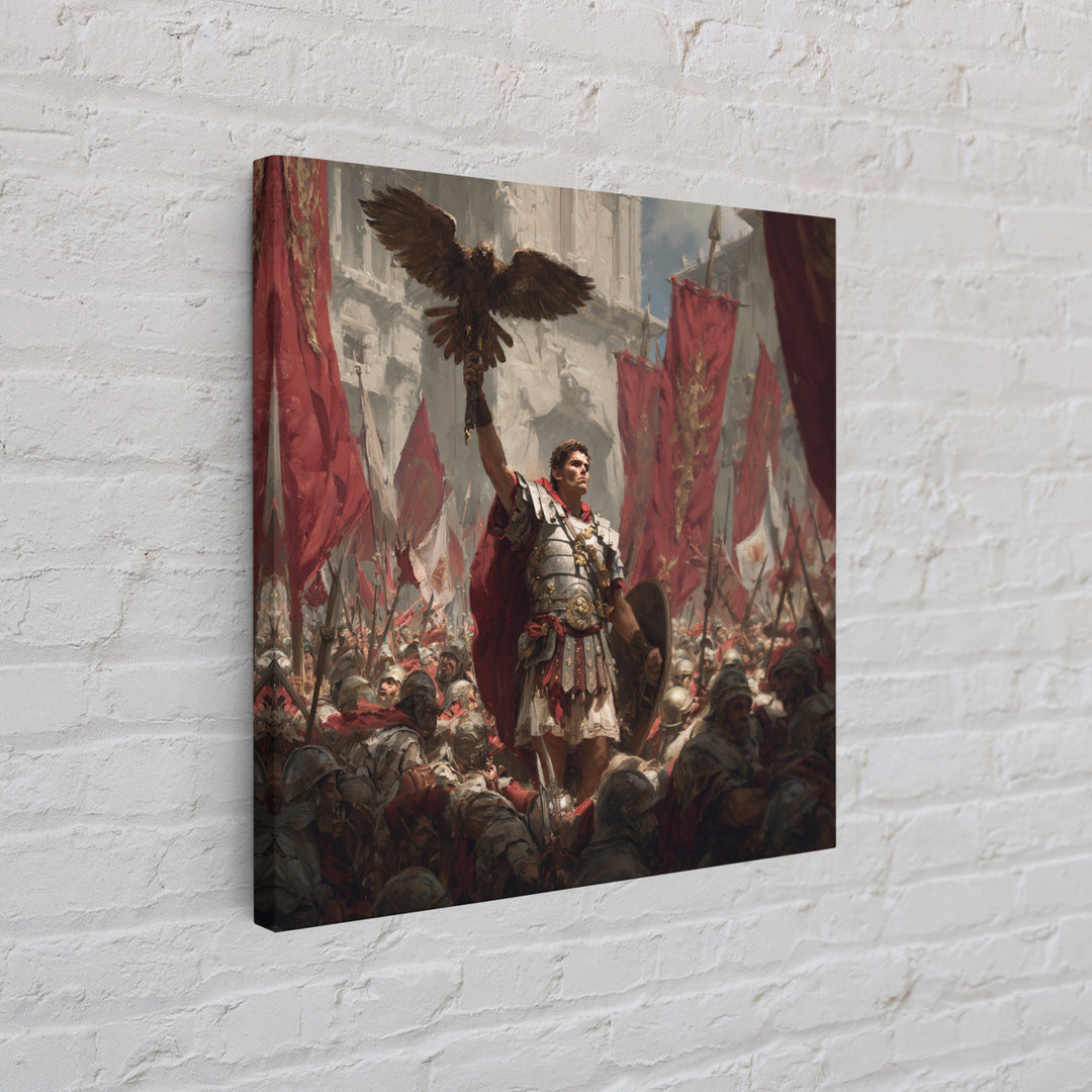 Roman Eagle Standard Bearer Wall Art, Classical Battle Canvas Print, Ancient Rome Decor, Historical Art, Gift For Him, Fine Art