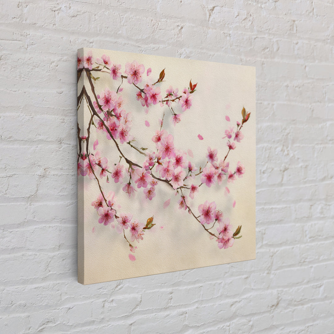 Pink Cherry Blossom Branch Wall Art, Japanese Botanical Print, Spring Floral Wall Decor, Minimalist Bedroom Decor Gift For Her