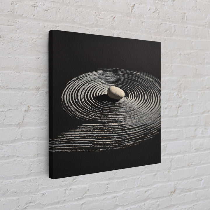 Minimalist Zen Rock And Sand Circle Wall Art, Japanese Zen Decor, Calming Neutral Abstract Art Print, Modern Office Wall Art