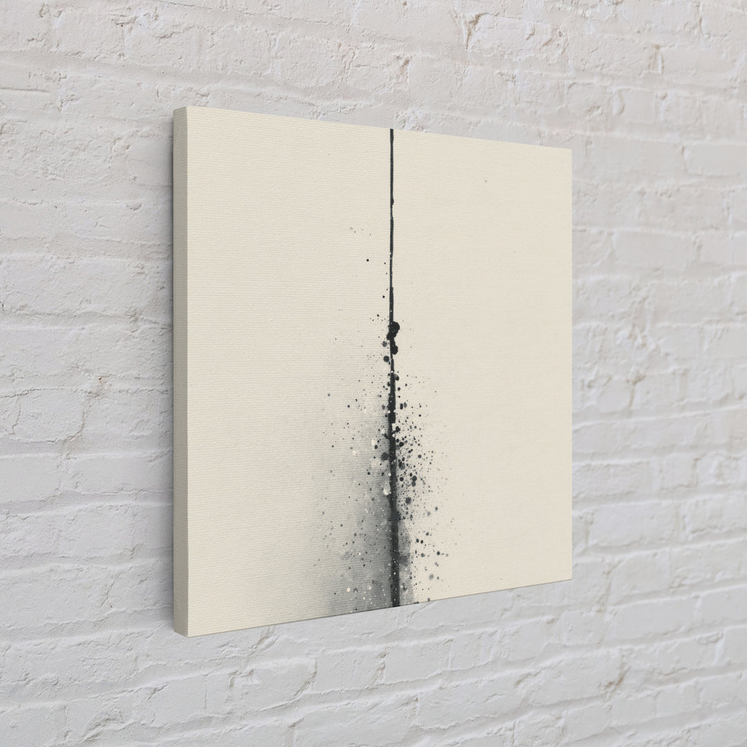 Minimal Black Ink Line And Splatter Abstract Wall Art Print, Modern Monochrome Home Decor, Neutral Minimalist Wall Art