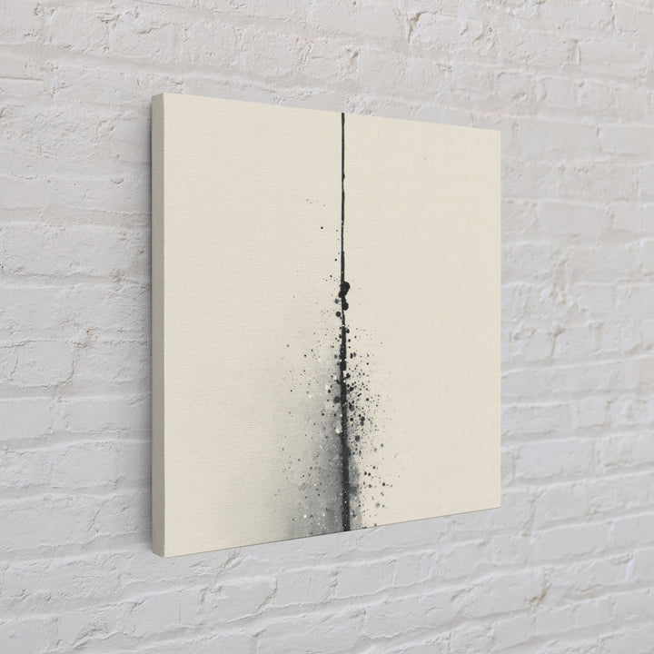 Minimal Black Ink Line And Splatter Abstract Wall Art Print, Modern Monochrome Home Decor, Neutral Minimalist Wall Art