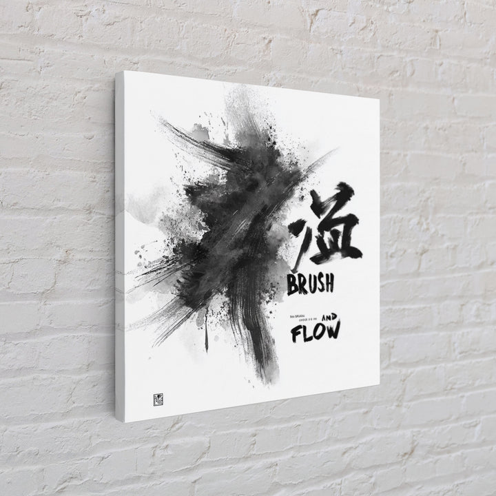 Bold Ink Brush Calligraphy Wall Art, Black And White Abstract Painting Print, Modern Japanese Wall Decor For Office Or Home