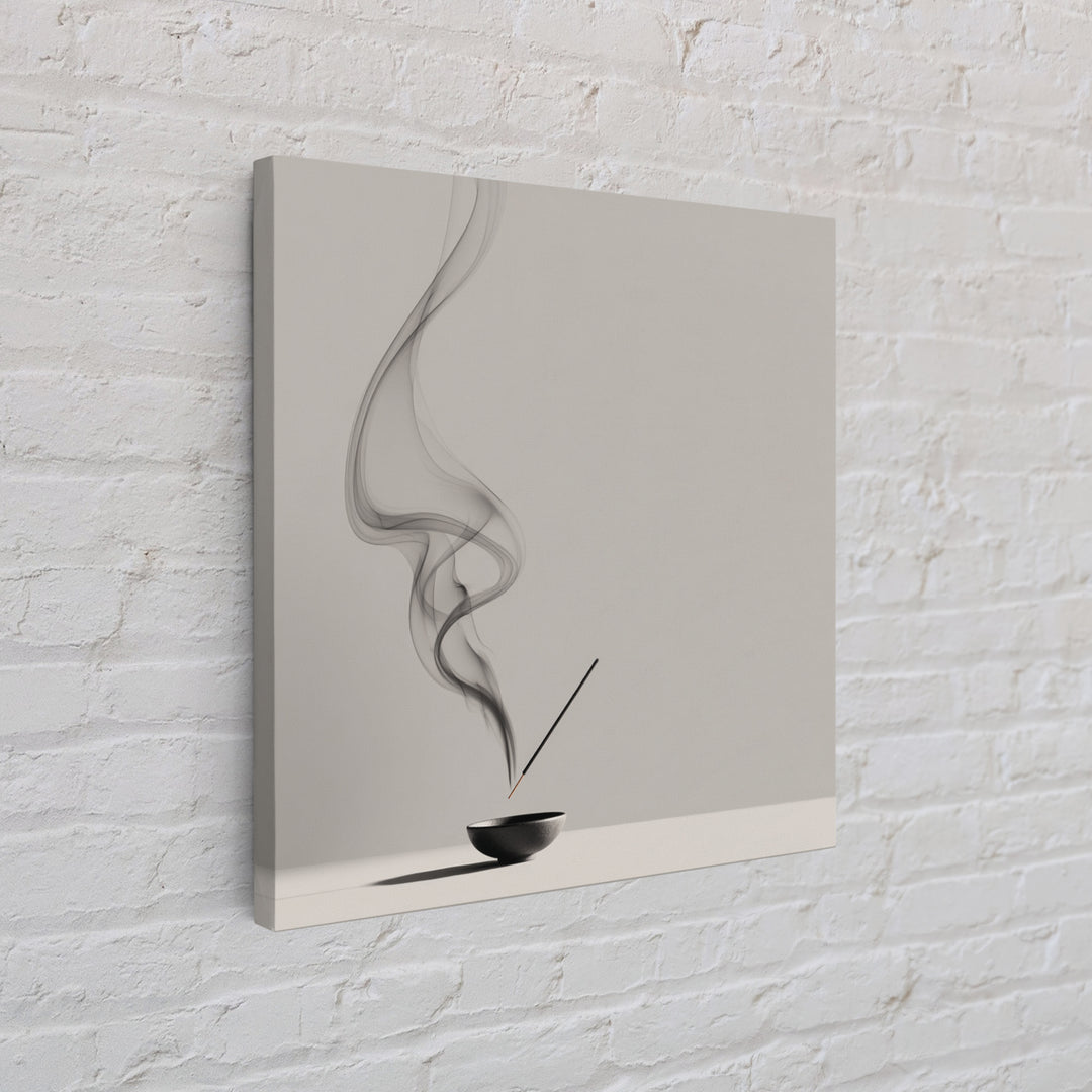 Zen Minimalist Abstract Smoke Art Canvas Print Black And White Wall Art Modern Home Decor For Living Room And Office Wall