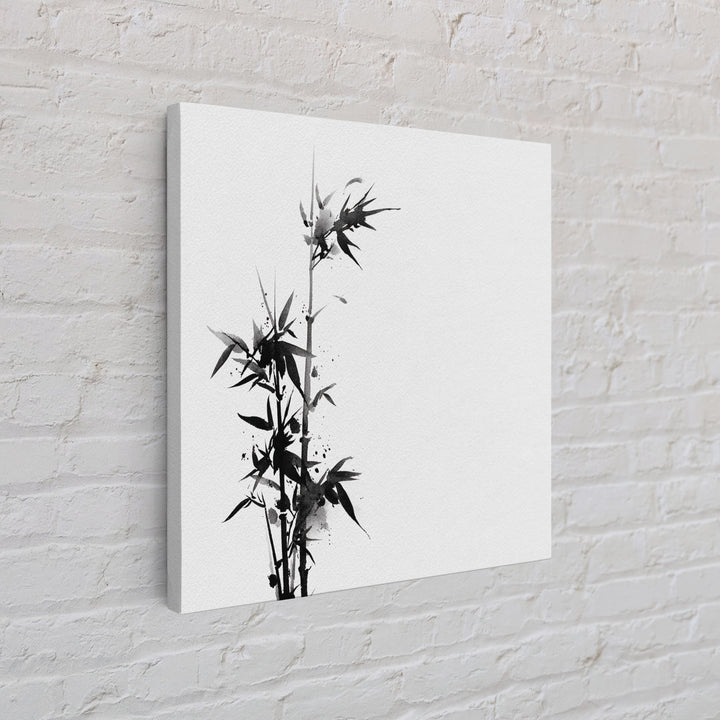 Minimalist Ink Bamboo Wall Art, Black And White Japanese Painting Canvas Print, Modern Zen Home Decor