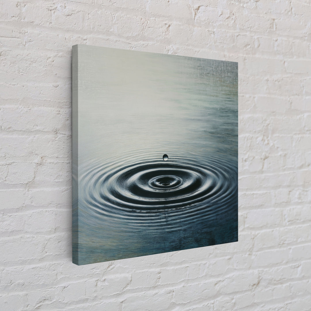 Single Water Drop Ripple Wall Art, Minimalist Zen Lake Print, Calming Neutral Home Decor, Modern Wabi Sabi Bathroom Or Spa Wall Art