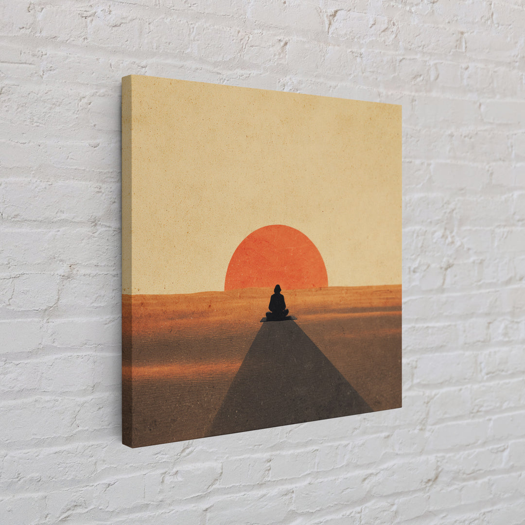 Minimalist Desert Sunset Figure Wall Art Modern Boho Print Neutral Earth Tone Decor Bedroom Wall Art