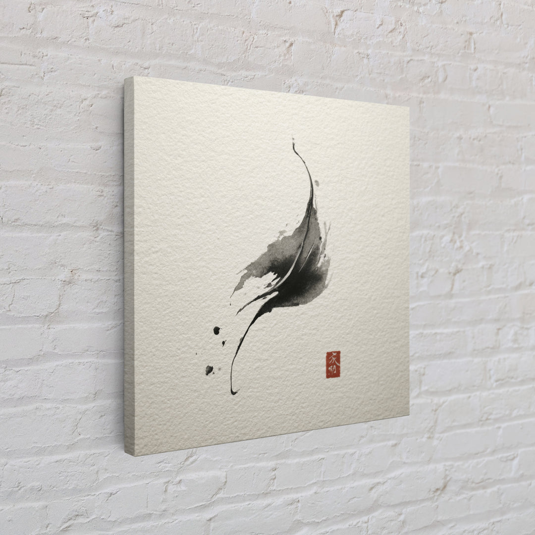 Minimalist Ink Brushstroke Wall Art Print, Japanese Zen Abstract, Black And White Art, Modern Japandi Home Decor