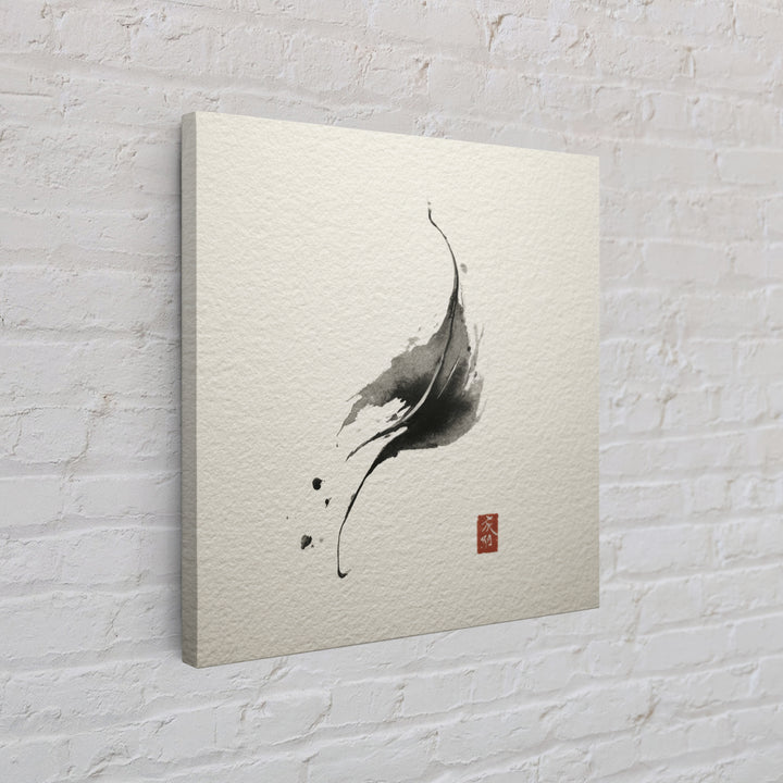 Minimalist Ink Brushstroke Wall Art Print, Japanese Zen Abstract, Black And White Art, Modern Japandi Home Decor