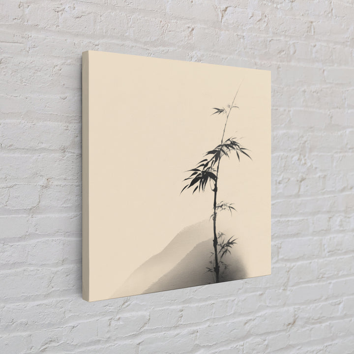 Minimal Japanese Bamboo Ink Painting Wall Art, Neutral Zen Japandi Canvas Print, Calming Nature Home Decor