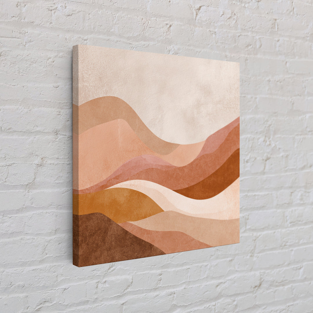 Terracotta Abstract Desert Waves Canvas Print, Earth Tone Wall Art For Modern Living Room Decor And Neutral Home Decor Gift