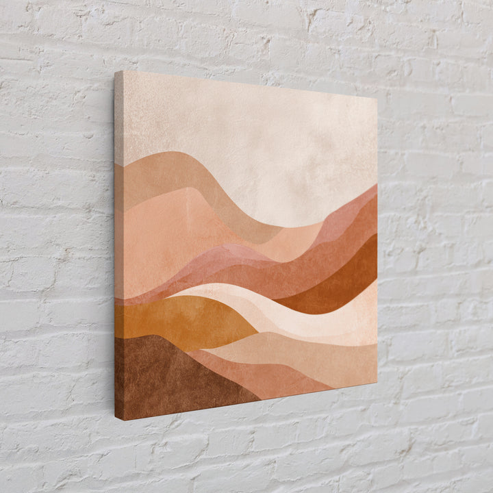Terracotta Abstract Desert Waves Canvas Print, Earth Tone Wall Art For Modern Living Room Decor And Neutral Home Decor Gift