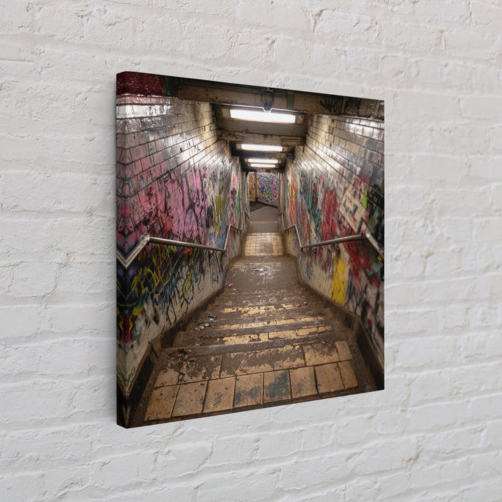 Graffiti Subway Stairwell Wall Art, Urban Photography Print, Industrial Wall Decor, Street Art, Office Decor Gift, Contemporary Art