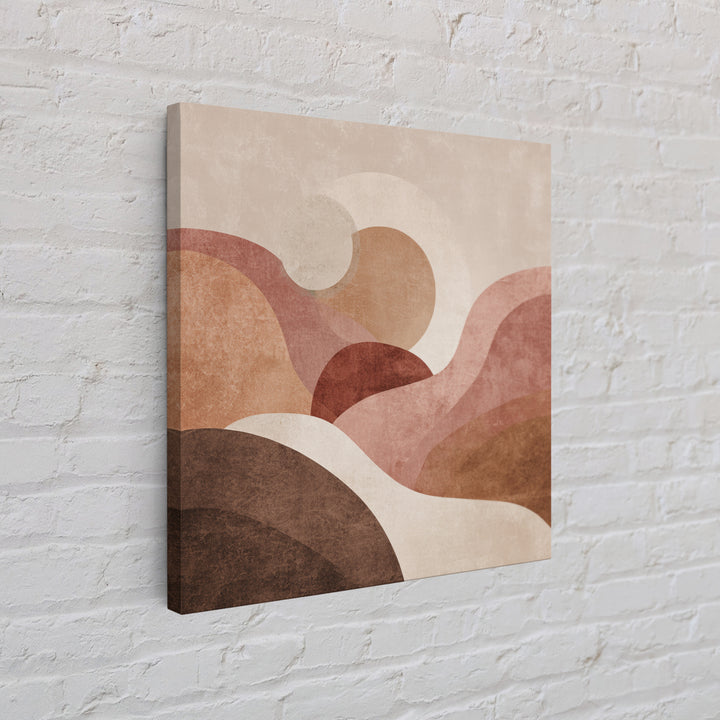 Blush Terracotta Abstract Landscape Wall Art, Minimalist Canvas Print For Neutral Living Room Decor And Modern Bedroom Decor