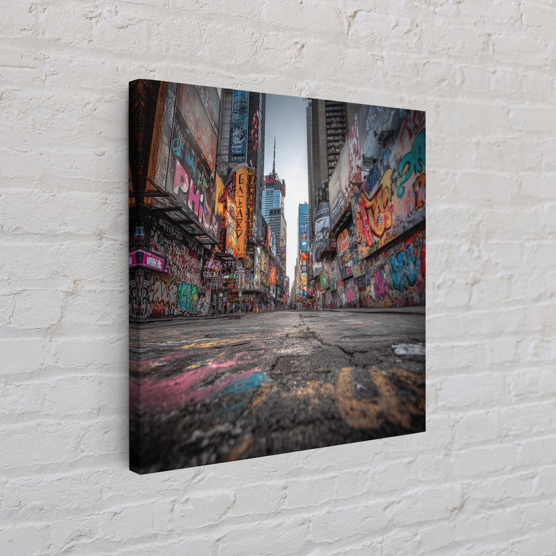 Graffiti Covered City Street Wall Art, Urban Canvas Print, New York Style Street Art, Industrial Loft Decor, Modern Poster
