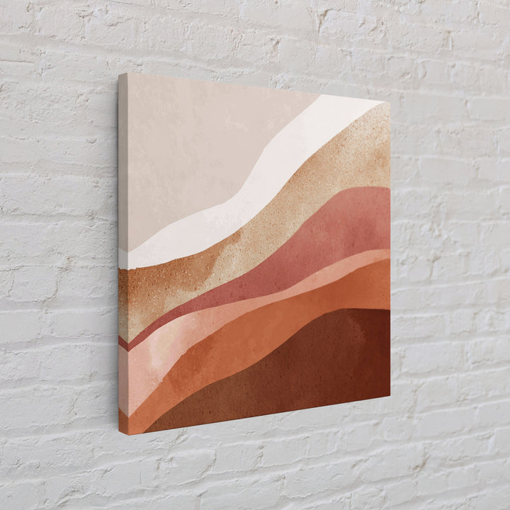 Terracotta Abstract Desert Layers Wall Art, Earth Tone Modern Decor, Neutral Canvas Print For Living Room And Bedroom Home Decor
