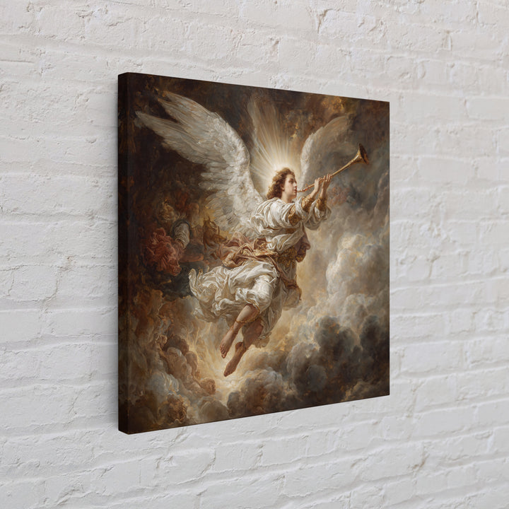 Baroque Angel Trumpet Wall Art, Celestial Religious Painting, Renaissance Inspired Decor, Christian Gift, Fine Art Print