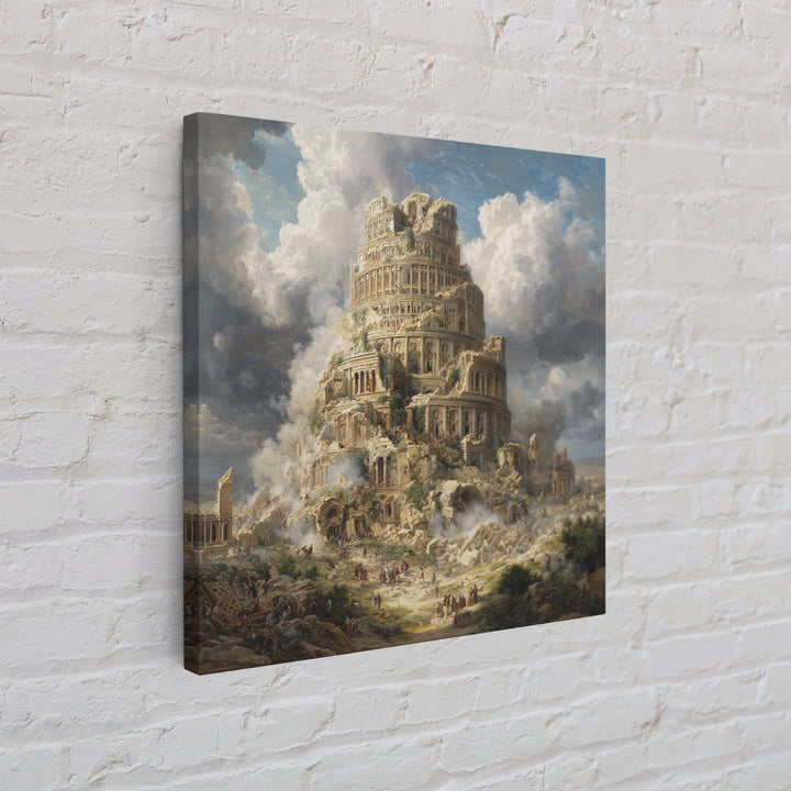 Tower Of Babel Ruins Canvas Print, Biblical Architecture Wall Art, Classical Painting, Historical Decor, Large Art Print