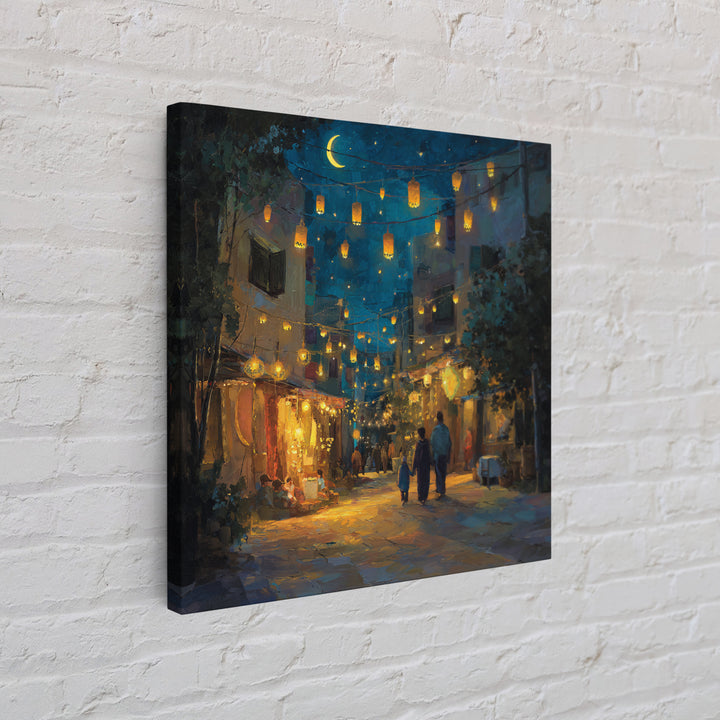 Moonlit Lantern Bazaar Wall Art, Middle Eastern Night Market Print, Ramadan Decor, Travel Poster, Warm Boho Home Decor Gift