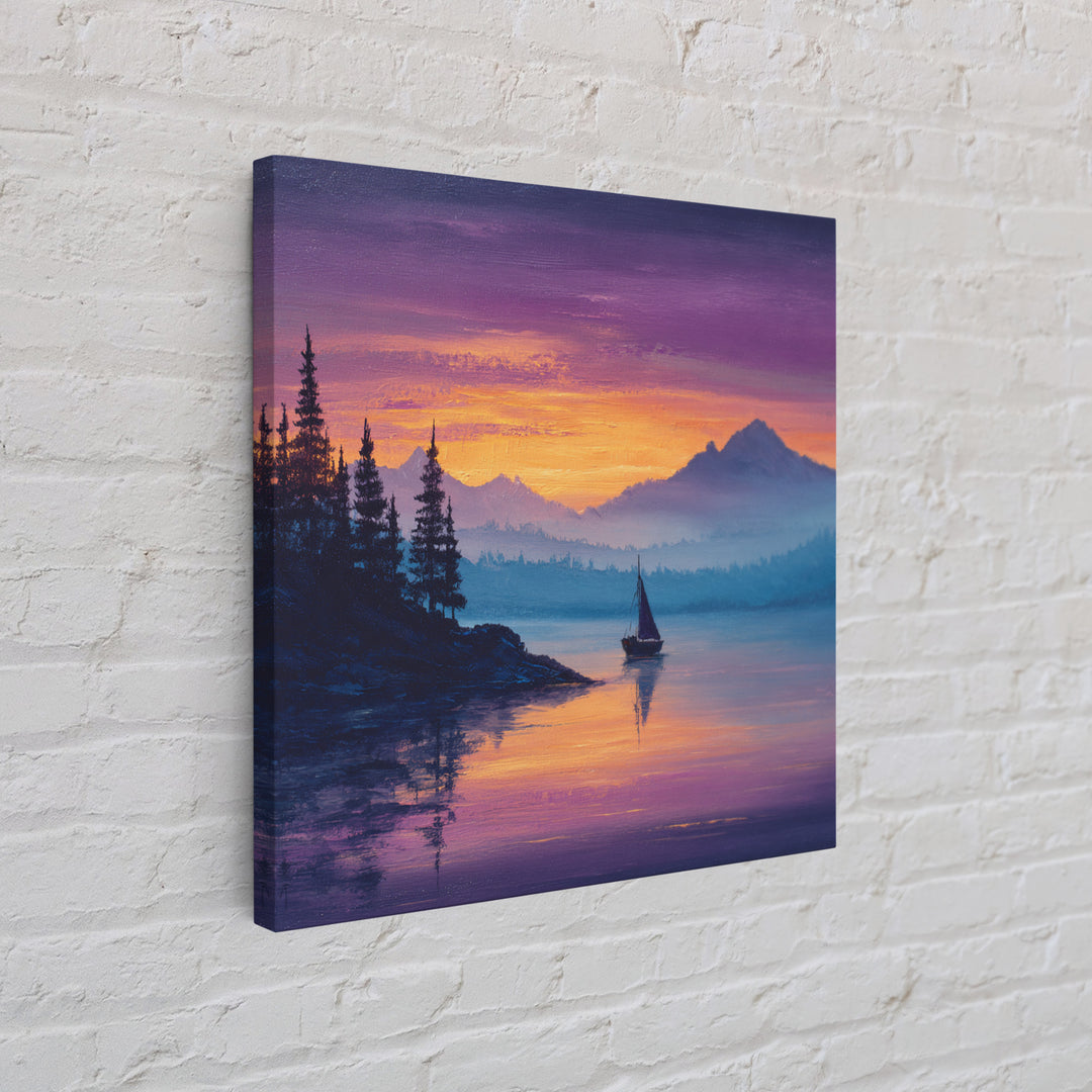 Cosmic Blue Night Mountain Landscape Wall Art Framed Canvas Print Spiritual Home Decor For Living Room And Meditation Space