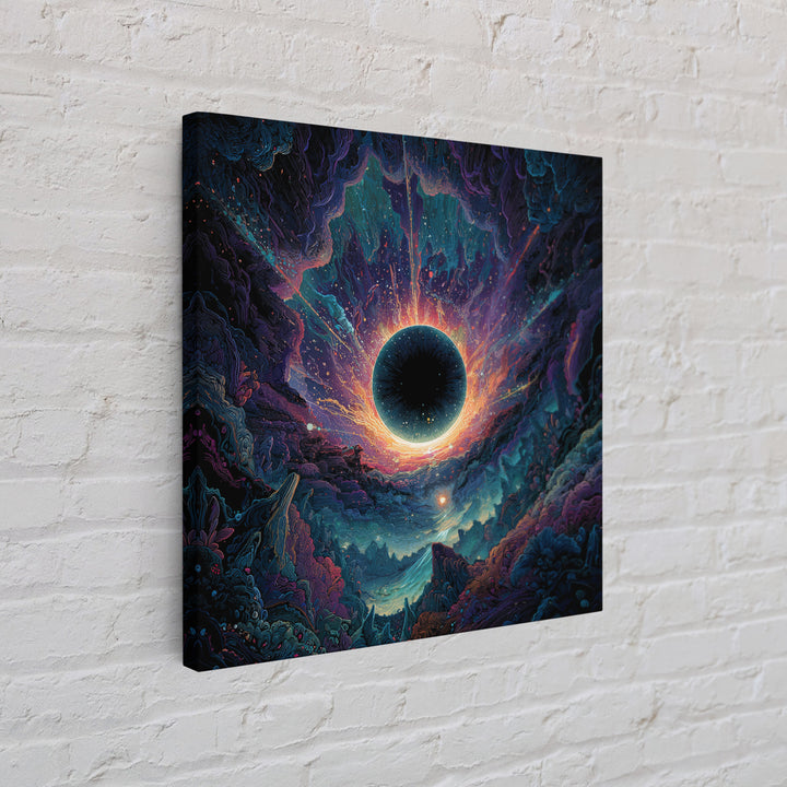 Cosmic Black Hole Abstract Space Landscape Wall Art Surreal Galaxy Painting Trippy Psychedelic Decor Modern Canvas Print