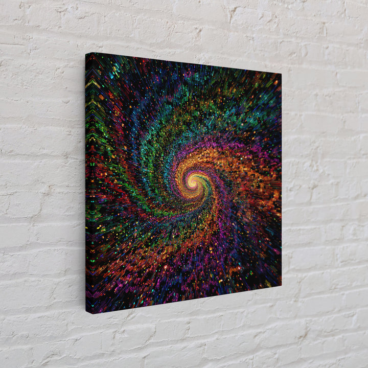 Rainbow Galaxy Spiral Wall Art, Colorful Cosmic Abstract Painting, Psychedelic Universe Decor, Modern Statement Canvas Print