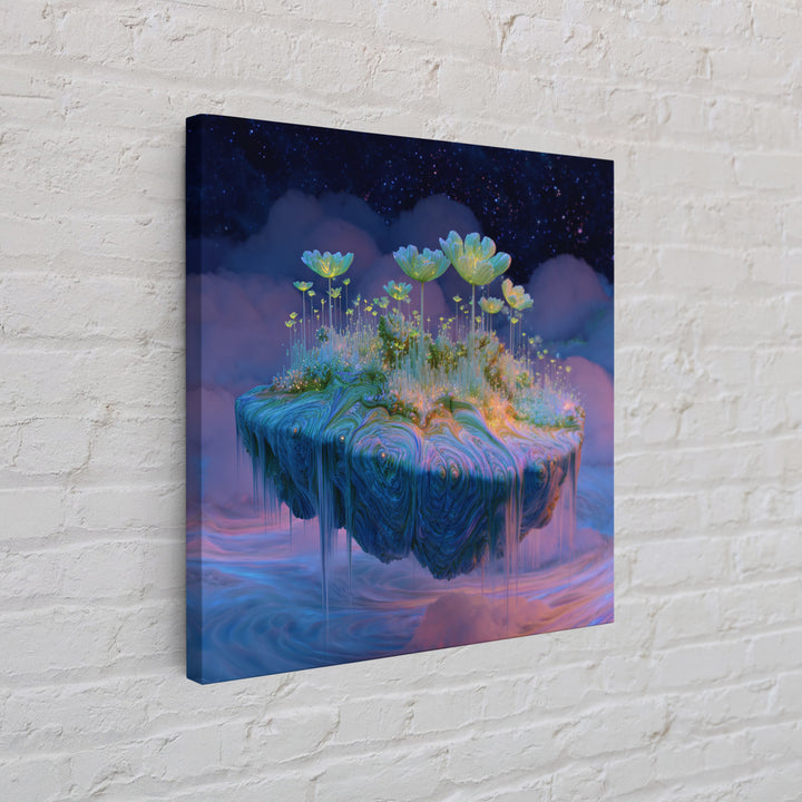 Floating Fantasy Island Wall Art, Surreal Dreamy Landscape Canvas Print, Whimsical Celestial Decor, Colorful Fantasy Art