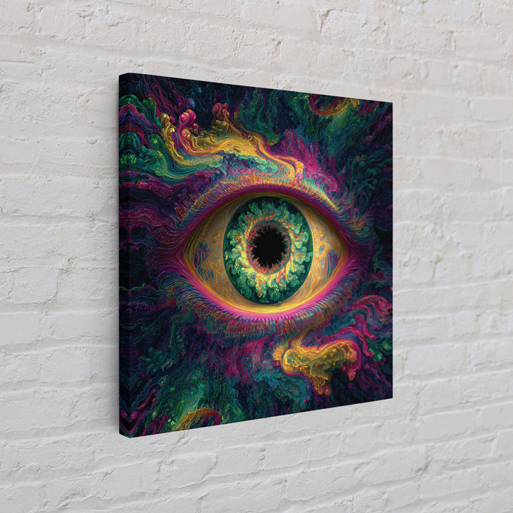 Psychedelic Cosmic Eye Abstract Wall Art, Trippy Colorful Visionary Canvas Print, Mystical Boho Room Decor